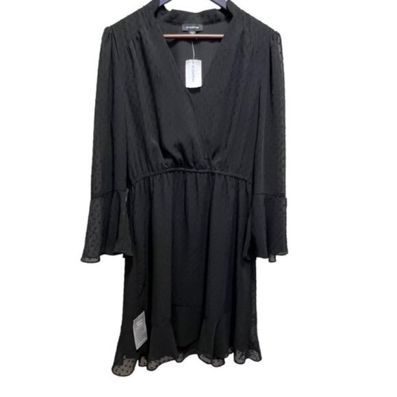 Le Chateau Black Skater Dress Size Medium Feminine Sheer Balletcore Romantic - Picture 1 of 9